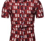 Ericdress Color Block Lapel Patchwork Fall Single-Breasted Men’s Shirt