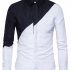Ericdress Color Block Lapel Patchwork Slim Single-Breasted Men’s Shirt