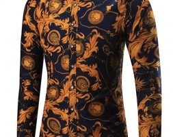 Ericdress Color Block Lapel Slim Fit Men’s Shirt