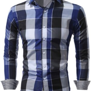 Ericdress Color Block Plaid Men's Shirt