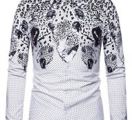 Ericdress Color Block Print England Single-Breasted Men’s Shirt