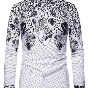 Ericdress Color Block Print England Single-Breasted Men's Shirt