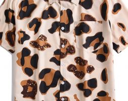 Ericdress Color Block Print Lapel Loose Men’s Shirt