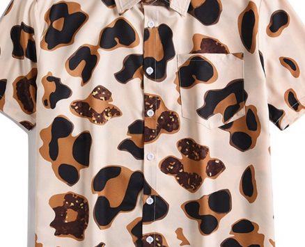 Ericdress Color Block Print Lapel Loose Men’s Shirt