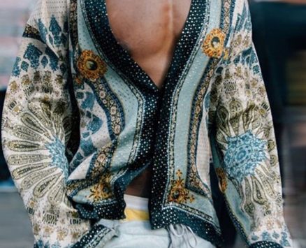 Ericdress Color Block Print Lapel Loose Summer Men’s Shirt