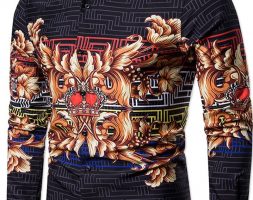 Ericdress Color Block Print Spring Single-Breasted Men’s Shirt