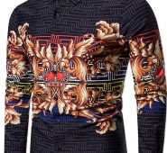 Ericdress Color Block Print Spring Single-Breasted Men’s Shirt