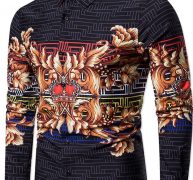 Ericdress Color Block Print Spring Single-Breasted Men’s Shirt
