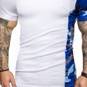 Ericdress Color Block V-Neck Casual Slim Mens T-shirt