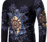 Ericdress England Color Block Lapel Slim Single-Breasted Men’s Shirt