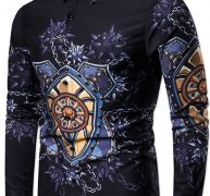 Ericdress England Color Block Lapel Slim Single-Breasted Men’s Shirt