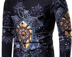 Ericdress England Color Block Lapel Slim Single-Breasted Men’s Shirt