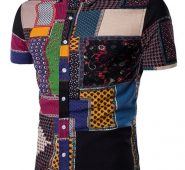 Ericdress Ethnic Style Color Block Casual Men’s Shirt