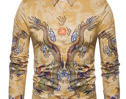 Ericdress Ethnic Style Cotton Print Single-Breasted Unique Men’s Shirt