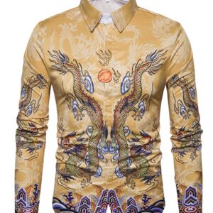 Ericdress Ethnic Style Cotton Print Single-Breasted Unique Men's Shirt