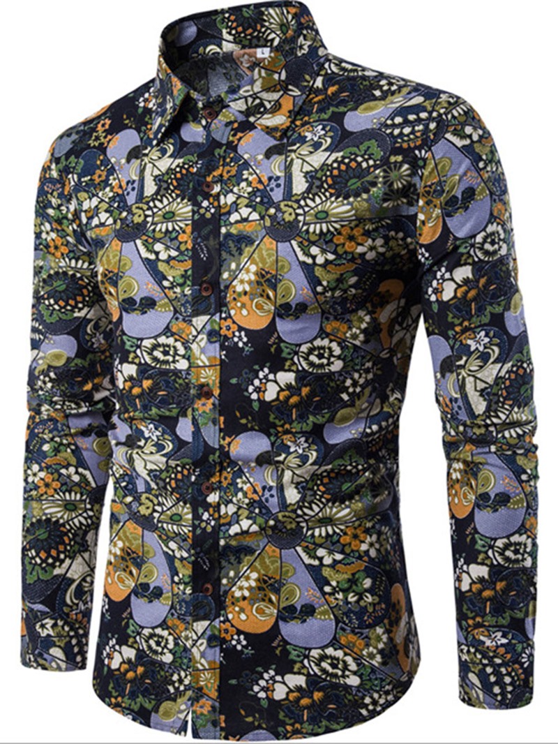 Ericdress Ethnic Style Print Men's Shirt