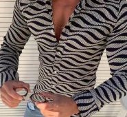 Ericdress European Color Block Button Loose Style Men’s Shirt