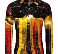 Ericdress European Lapel Button Slim Single-Breasted Men’s Shirt