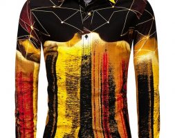 Ericdress European Lapel Button Slim Single-Breasted Men’s Shirt