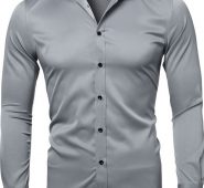 Ericdress European Lapel Plain Spring Single-Breasted Men’s Shirt