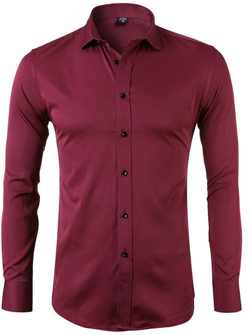 Ericdress European Lapel Plain Spring Single-Breasted Men's Shirt