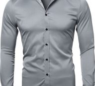 Ericdress European Lapel Plain Spring Single-Breasted Men’s Shirt