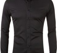 Ericdress European Lapel Plain Spring Single-Breasted Men’s Shirt