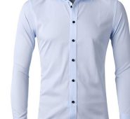 Ericdress European Lapel Plain Spring Single-Breasted Men’s Shirt