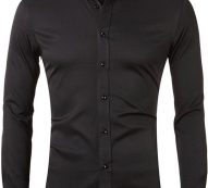 Ericdress European Lapel Plain Spring Single-Breasted Men’s Shirt