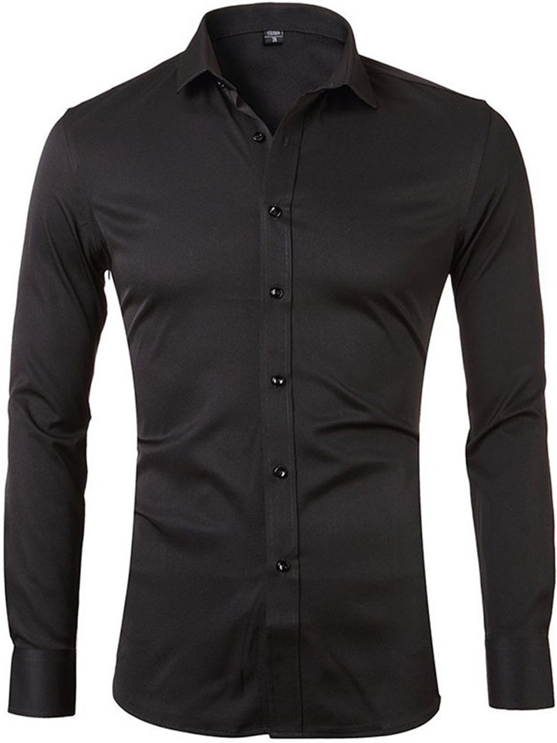 Ericdress European Lapel Plain Spring Single-Breasted Men's Shirt