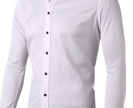 Ericdress European Lapel Plain Spring Single-Breasted Men’s Shirt