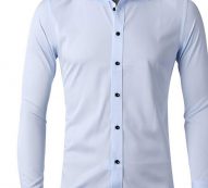 Ericdress European Lapel Plain Spring Single-Breasted Men’s Shirt