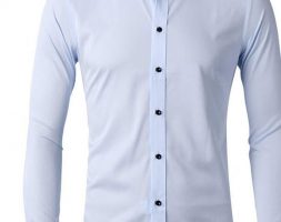 Ericdress European Lapel Plain Spring Single-Breasted Men’s Shirt