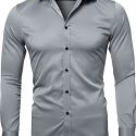 Ericdress European Lapel Plain Spring Single-Breasted Men’s Shirt