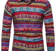 Ericdress European Lapel Print Fall Single-Breasted Men’s Shirt