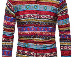 Ericdress European Lapel Print Fall Single-Breasted Men’s Shirt