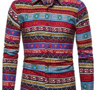 Ericdress European Lapel Print Fall Single-Breasted Men’s Shirt