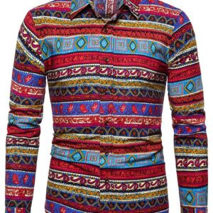 Ericdress European Lapel Print Fall Single-Breasted Men's Shirt