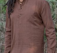 Ericdress European Plain Stand Collar Straight Fall Men’s Shirt