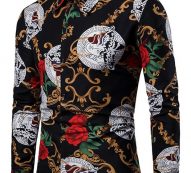 Ericdress European Print Floral Slim Single-Breasted Men’s Shirt