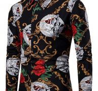 Ericdress European Print Floral Slim Single-Breasted Men’s Shirt