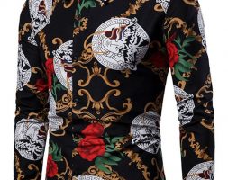 Ericdress European Print Floral Slim Single-Breasted Men’s Shirt
