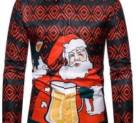 Ericdress European Print Lapel Slim Single-Breasted Christmas Men’s Shirt