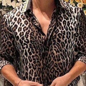 Ericdress European Print Leopard Single-Breasted Men's Shirt