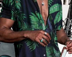 Ericdress European Print Plant Loose Single-Breasted Men’s Shirt