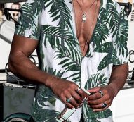 Ericdress European Print Plant Loose Single-Breasted Men’s Shirt