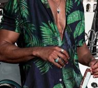 Ericdress European Print Plant Loose Single-Breasted Men’s Shirt