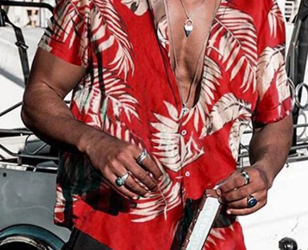 Ericdress European Print Plant Loose Single-Breasted Men’s Shirt