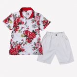 Ericdress Fashionable Print Shirt Knee Length Pants 2-Pcs Boys Suit