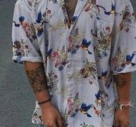 Ericdress Floral Casual Print Single-Breasted Men’s Shirt